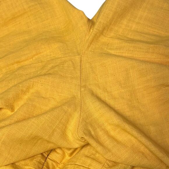 Favlux Fashion Mustard Yellow Strapless Jumpsuit Size M Tie Front One Piece - Picture 11 of 16
